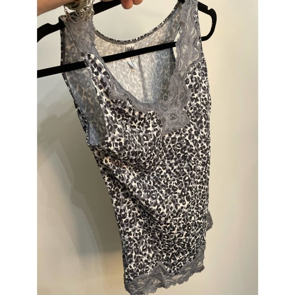 Flexees Womens Shapewear Grey Black White Animal Print and Lace Camisole SZ L - Picture 8 of 8